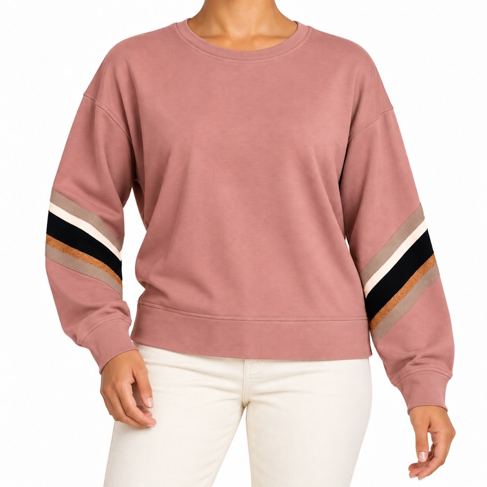 Ted Baker J Jordan Sweater Women 2 Us 6 Pink Chevron Stripe Sleeve Pullover